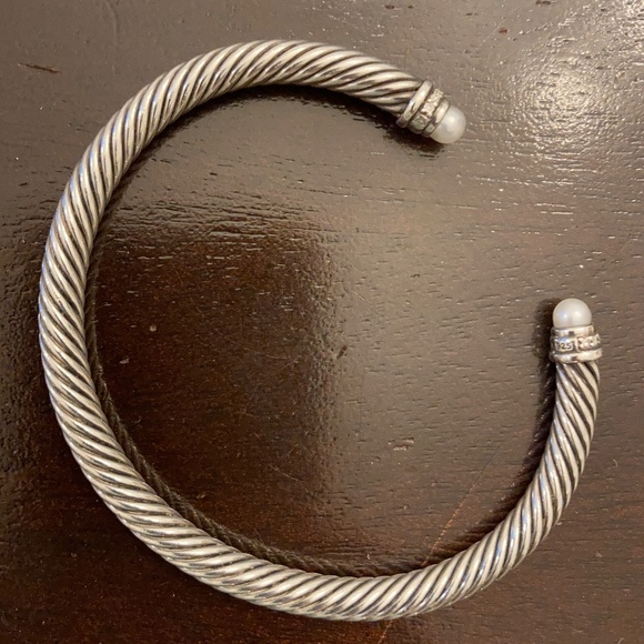 DAVID YURMAN - CLASSIC CABLE BRACELET Sterling Silver with Pearls and Diamonds - Picture 2 of 7